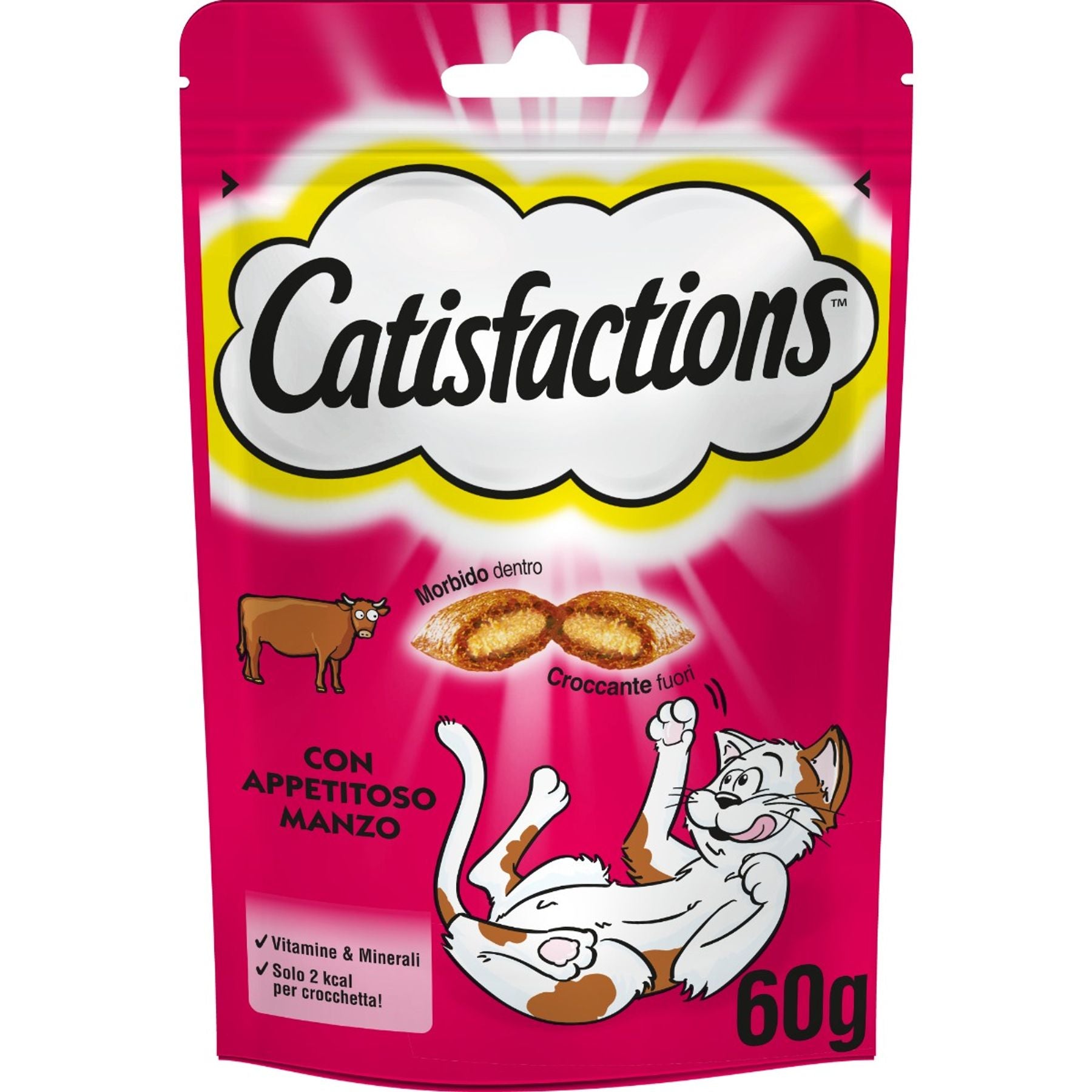 4x Catisfactions con Manzo, Salmone, Tonno, Formaggio 60gr 4x Catisfactions con Manzo, Salmone, Tonno, Formaggio 60gr